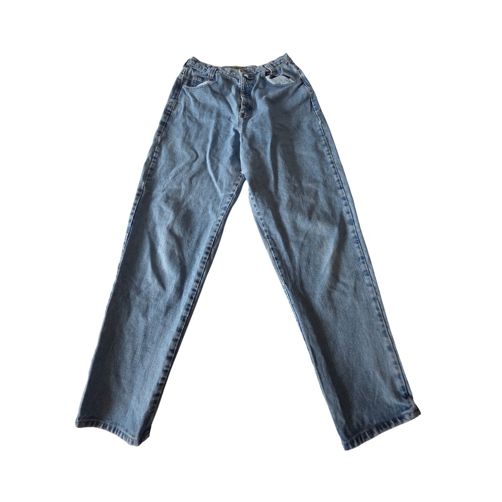 Vintage Mom Jeans High Rise Tapered 100% Cotton 14 Light Wash‎ Distressed 90s